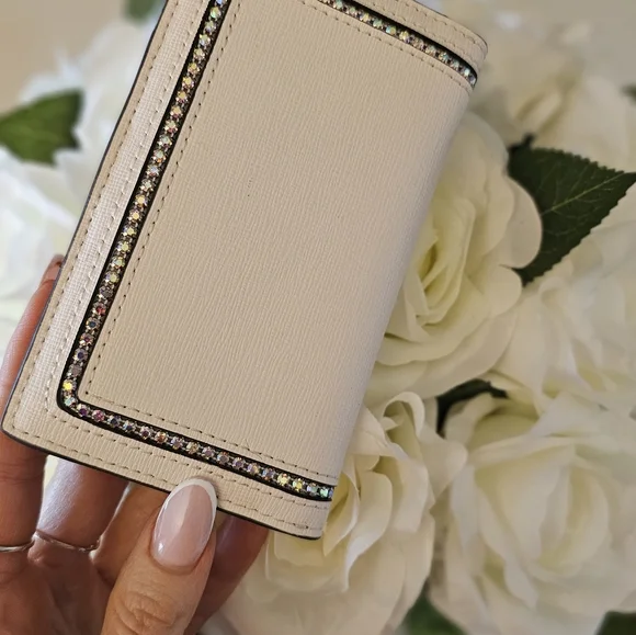 Kate Spade New York Small Crystal-Trim Bifold Wallet - Picture 4 of 8